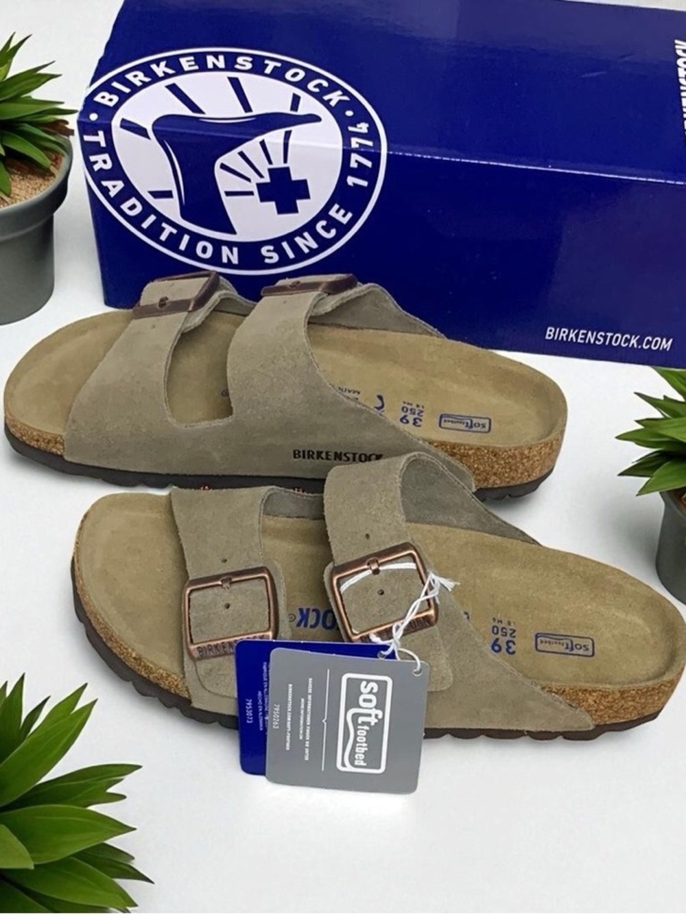 Birkenstock Women’s Arizona Suede Sandals - Olive Taupe